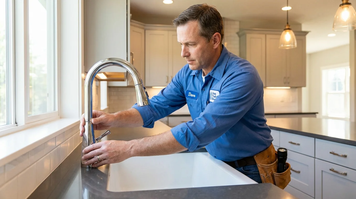 Kitchen faucet installation by Johns Plumbing LLC in Keuka Park